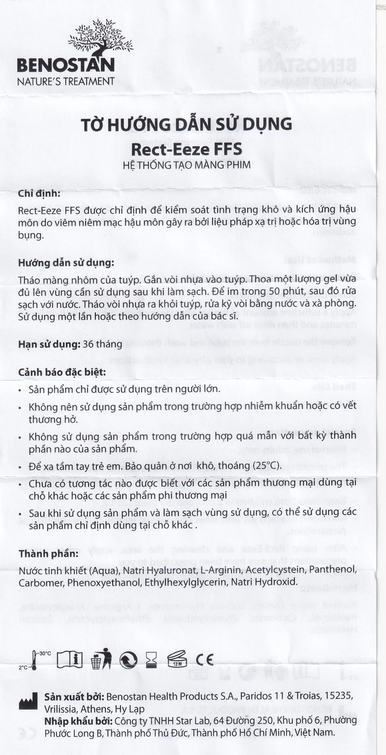 Hình ảnh Kem bôi hậu môn Benostan 30ml giảm khô và kích ứng niêm mạc hậu môn