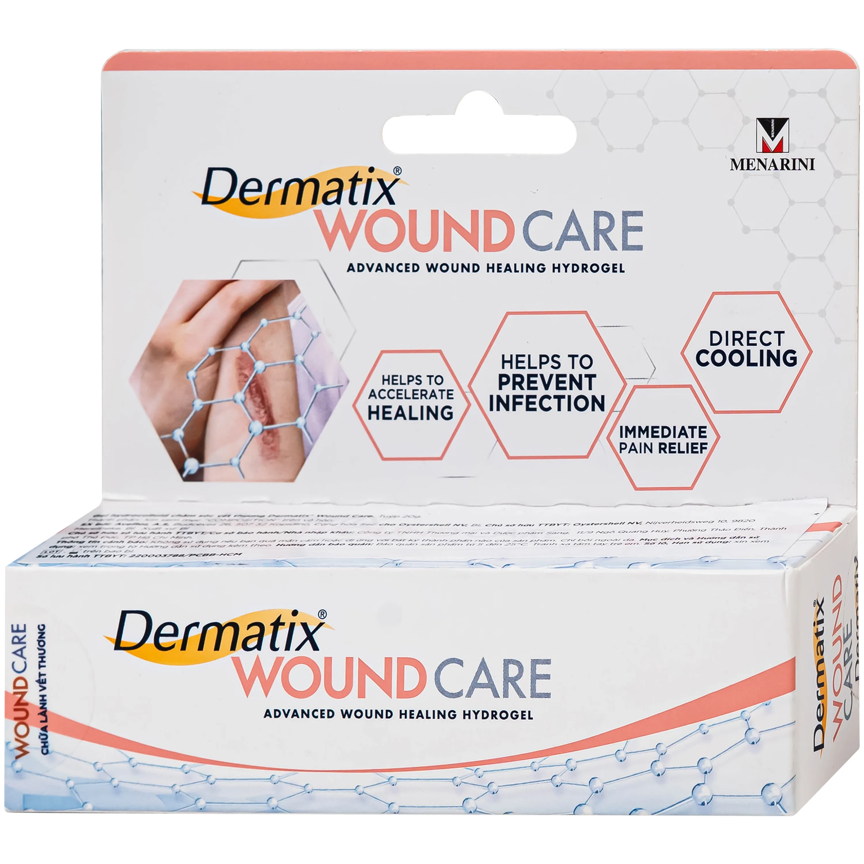 Hình ảnh Gel bôi vết thương hở Dermatix Wound Care Menarini giúp làm lành nhanh vết thương và bỏng (Hộp 20g)
