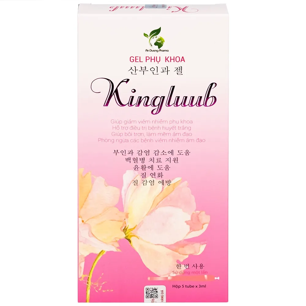 Hình ảnh Gel phụ khoa Kingluub Biosantis giảm viêm nhiễm, hỗ trợ điều trị huyết trắng, bôi trơn, mềm âm đạo (5 tuýp x 3ml)