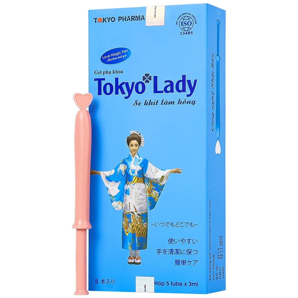 Hình ảnh Gel phụ khoa Tokyo Lady 3ml Tokyo Pharma hỗ trợ ngừa viêm, ngứa, duy trì độ ẩm, pH vùng kín (5 tuýp)