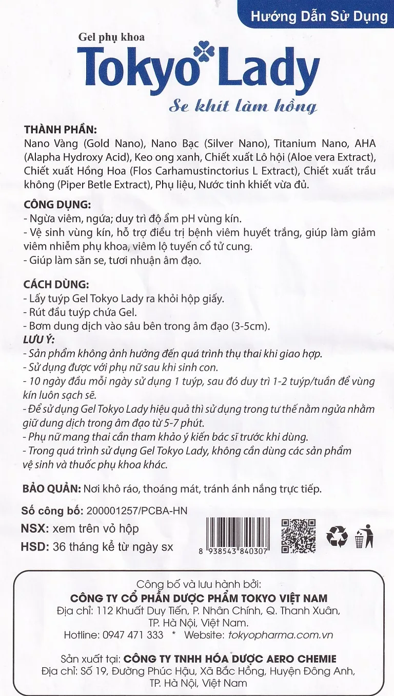 Hình ảnh Gel phụ khoa Tokyo Lady 3ml Tokyo Pharma hỗ trợ ngừa viêm, ngứa, duy trì độ ẩm, pH vùng kín (5 tuýp)