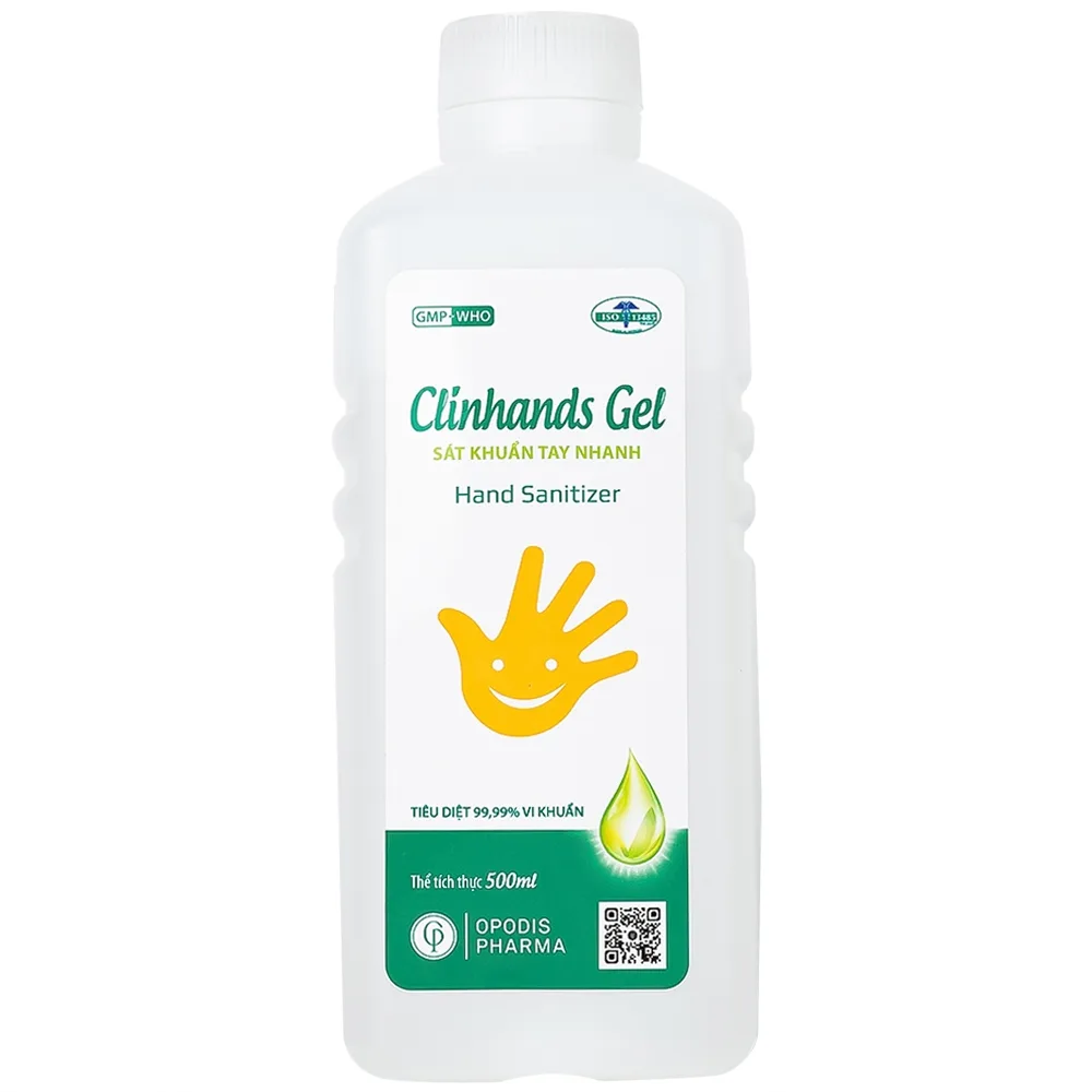 Hình ảnh Gel Sát Khuẩn Tay Clinhands Gel 500ml Opodis Pharma chống lại các vi khuẩn, vi nấm gây bệnh lây nhiễm