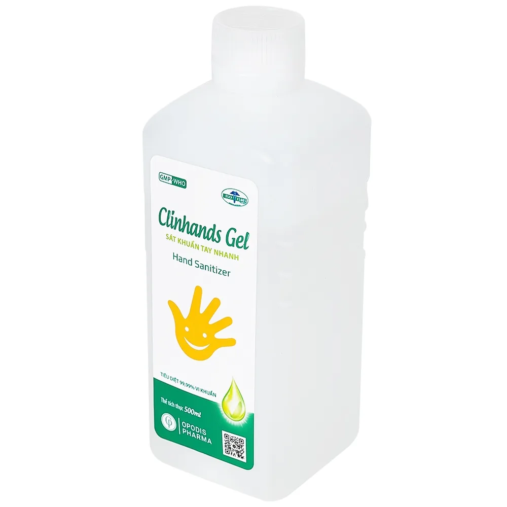 Hình ảnh Gel Sát Khuẩn Tay Clinhands Gel 500ml Opodis Pharma chống lại các vi khuẩn, vi nấm gây bệnh lây nhiễm