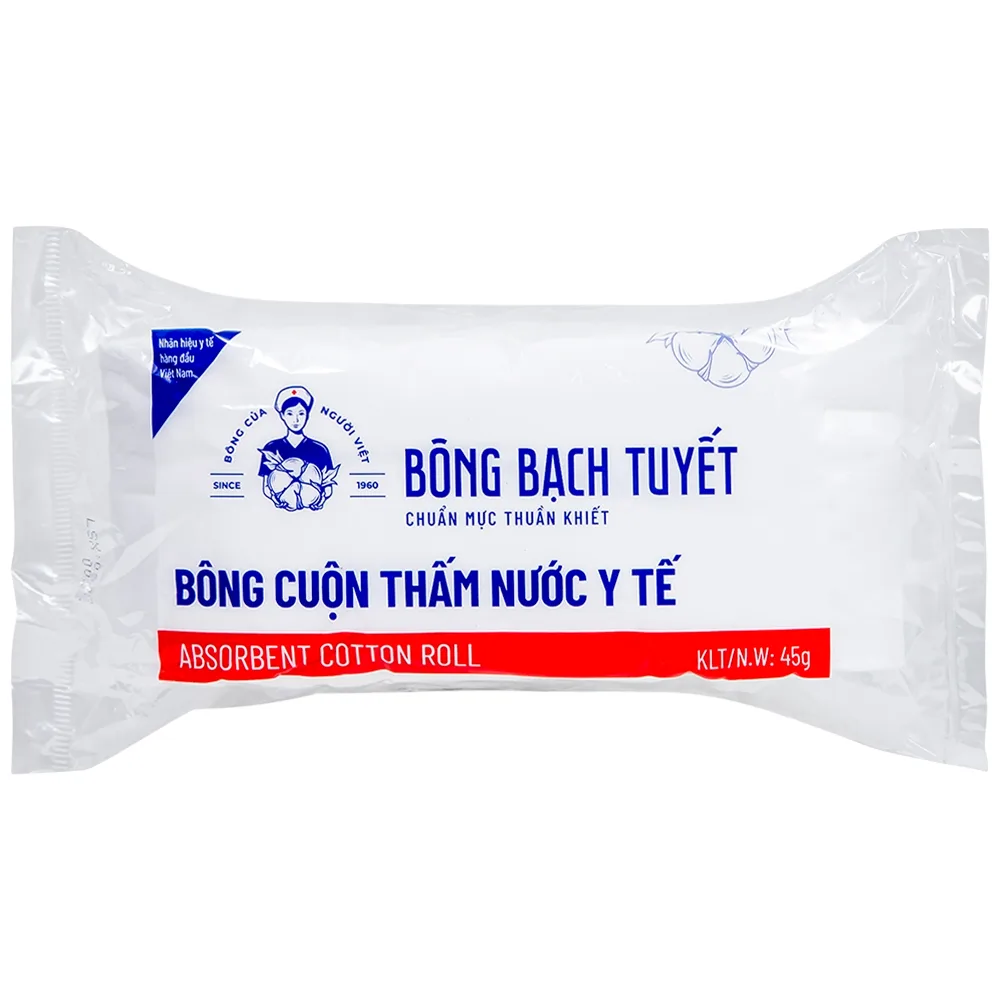 Hình ảnh Bông y tế thấm nước Bạch Tuyết dùng trong chăm sóc cá nhân và y tế (45g)