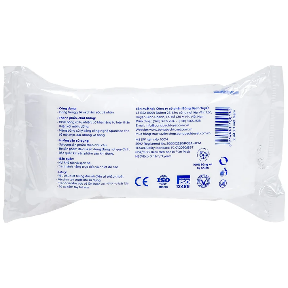 Hình ảnh Bông y tế thấm nước Bạch Tuyết dùng trong chăm sóc cá nhân và y tế (45g) 