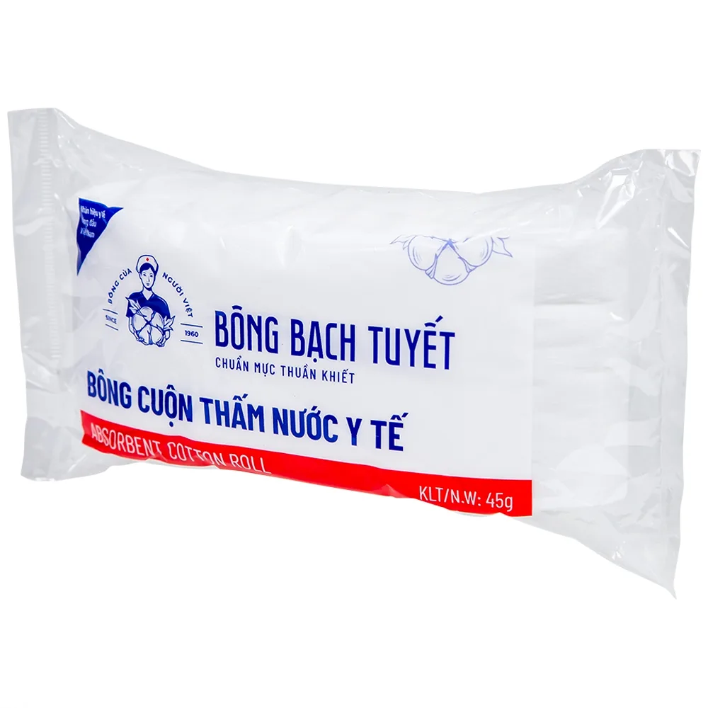 Hình ảnh Bông y tế thấm nước Bạch Tuyết dùng trong chăm sóc cá nhân và y tế (45g) 