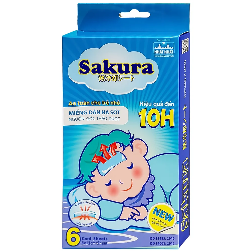 Hình ảnh Miếng dán hạ sốt Sakura Tanaphar hạ nhiệt, hạ sốt, giảm đau (3 gói)