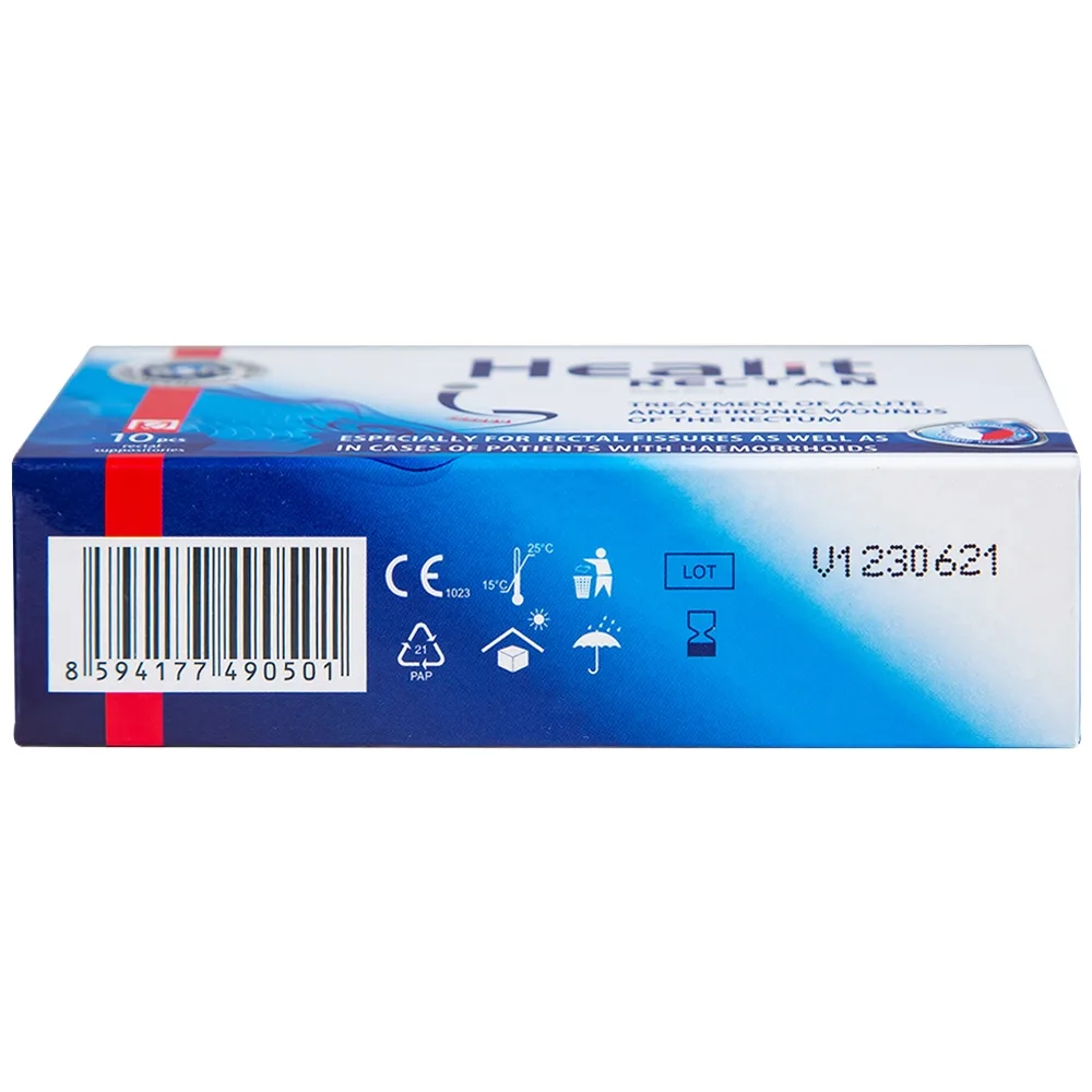 Hình ảnh Viên đạn đặt hậu môn, trực tràng Healit Rectan VHPharma thúc đẩy nhanh quá trình lành vết thương (10 viên)