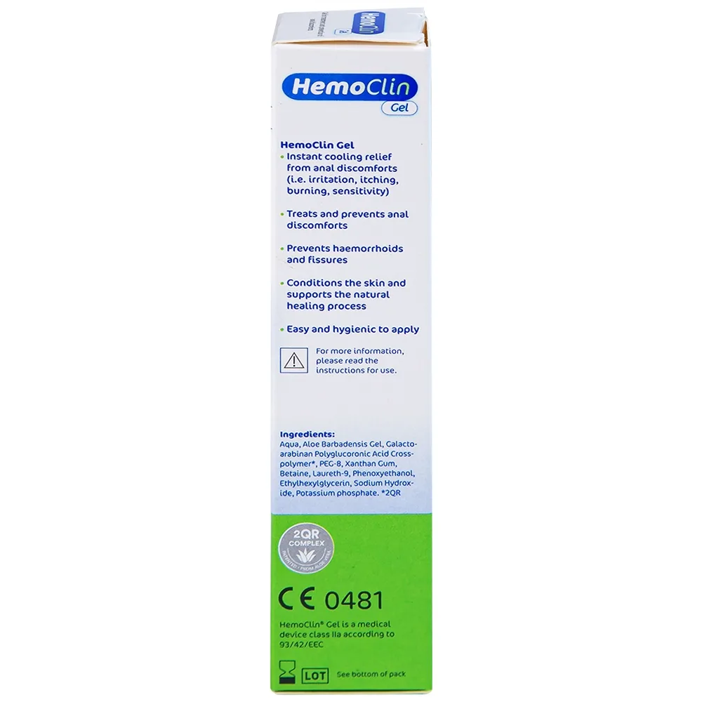 Hình ảnh Gel bôi trĩ Hemoclin điều trị và phòng ngừa các khó chịu ở hậu môn (37g)