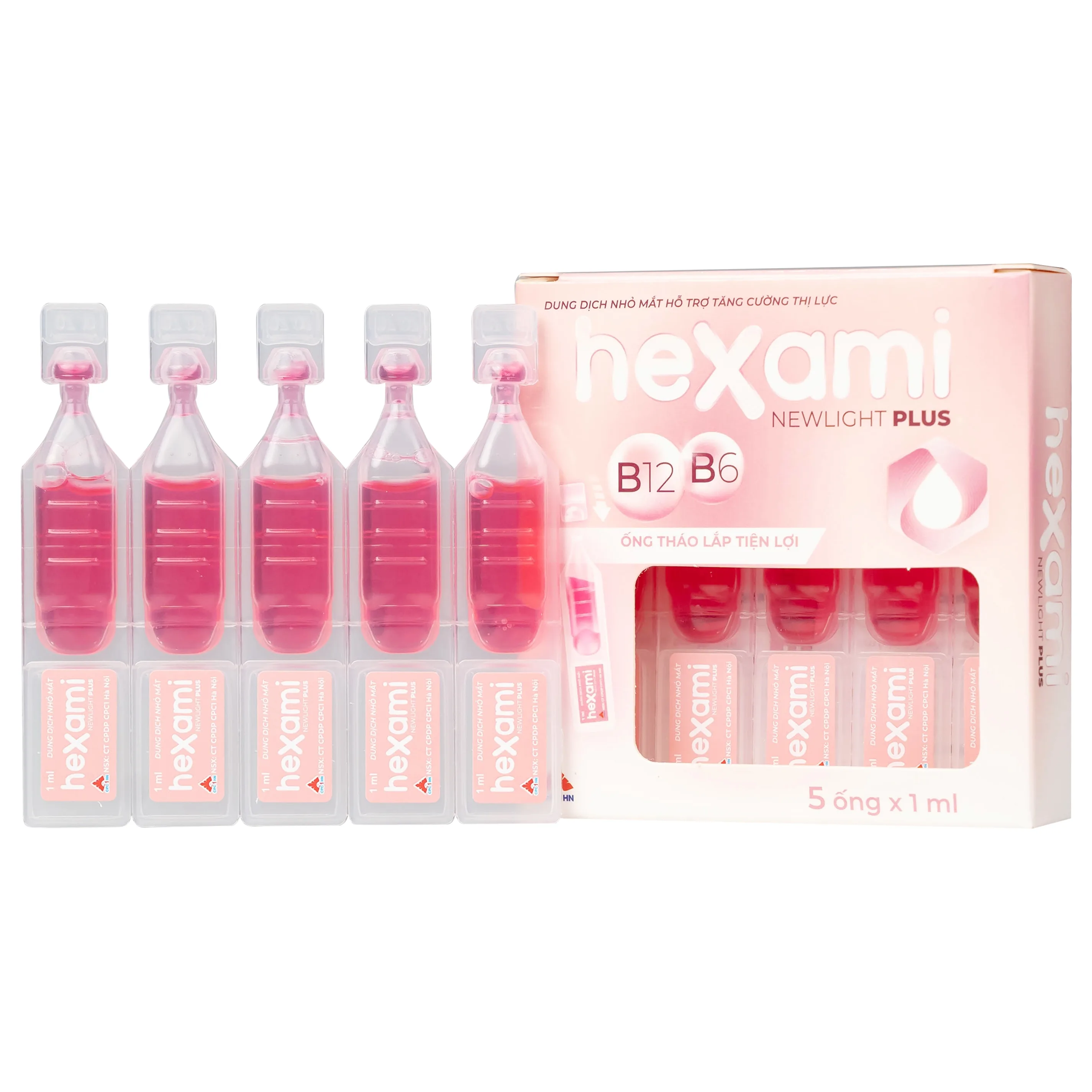 Hình ảnh Dung dịch nhỏ mắt Hexami Newlight Plus CPC1HN giảm mỏi mắt, mờ mắt, ngứa mắt, mắt đỏ (4 vỉ x 5 ống)