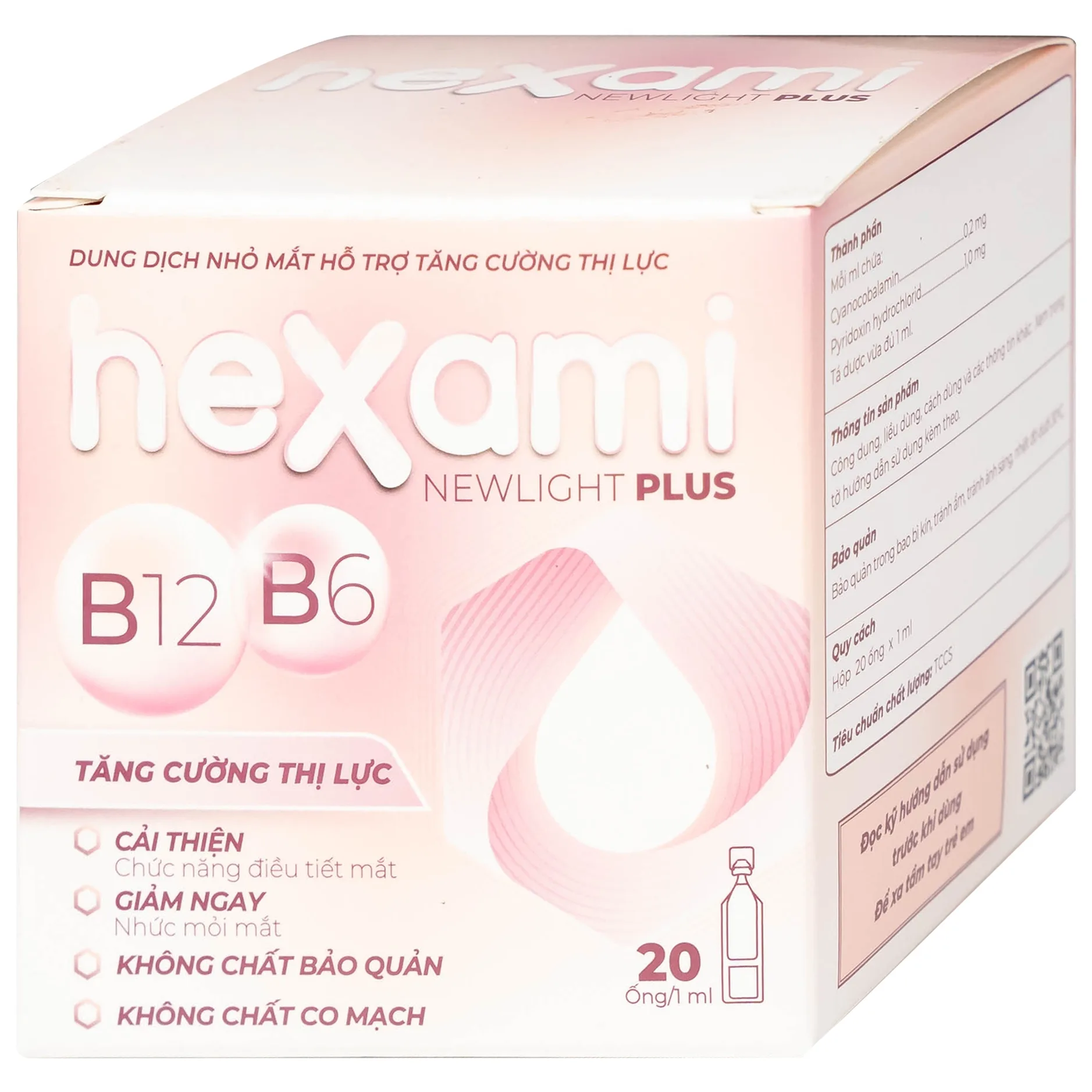 Hình ảnh Dung dịch nhỏ mắt Hexami Newlight Plus CPC1HN giảm mỏi mắt, mờ mắt, ngứa mắt, mắt đỏ (4 vỉ x 5 ống)