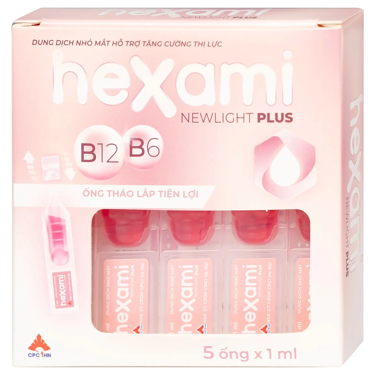 Hình ảnh Dung dịch nhỏ mắt Hexami Newlight Plus CPC1HN giảm mỏi mắt, mờ mắt, ngứa mắt, mắt đỏ (4 vỉ x 5 ống)