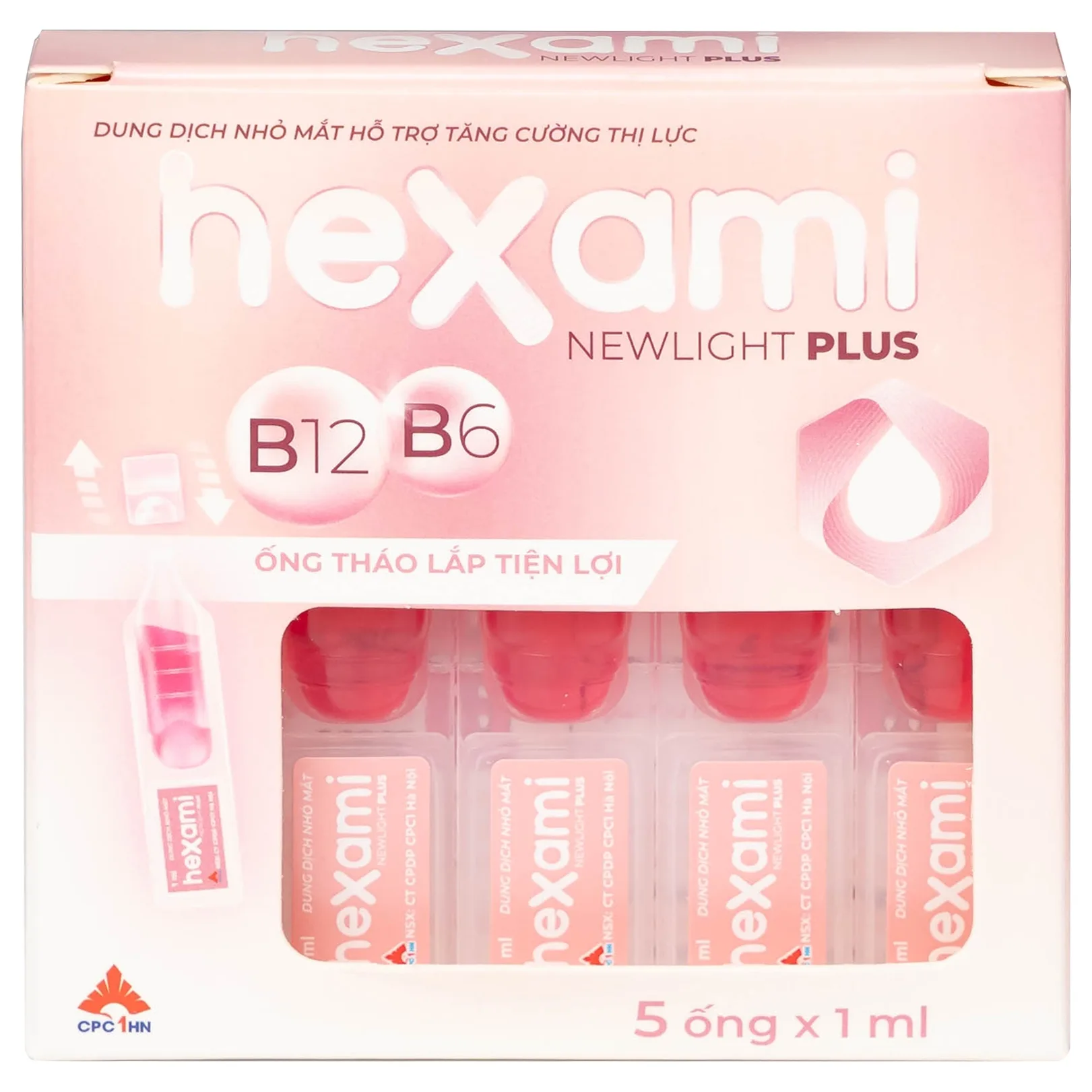 Hình ảnh Dung dịch nhỏ mắt Hexami Newlight Plus CPC1HN giảm mỏi mắt, mờ mắt, ngứa mắt, mắt đỏ (4 vỉ x 5 ống)