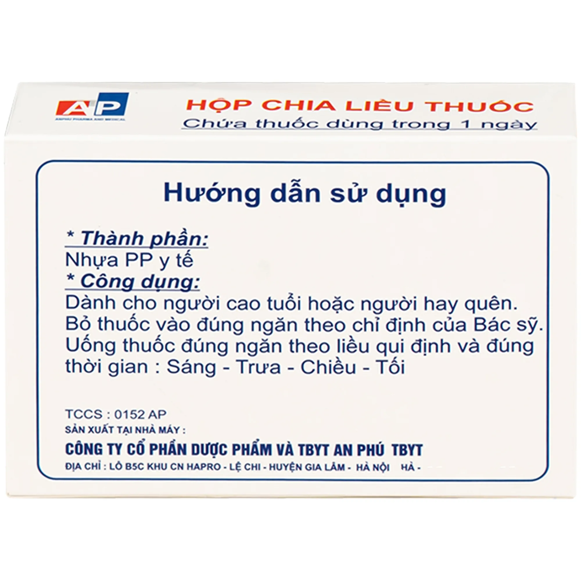 Hình ảnh Hộp Chia Liều Thuốc Ngày 4 Ngăn An Phú