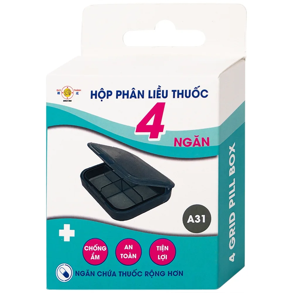 Hình ảnh Hộp phân liều thuốc 4 ngăn A31 Duy Thành màu trà