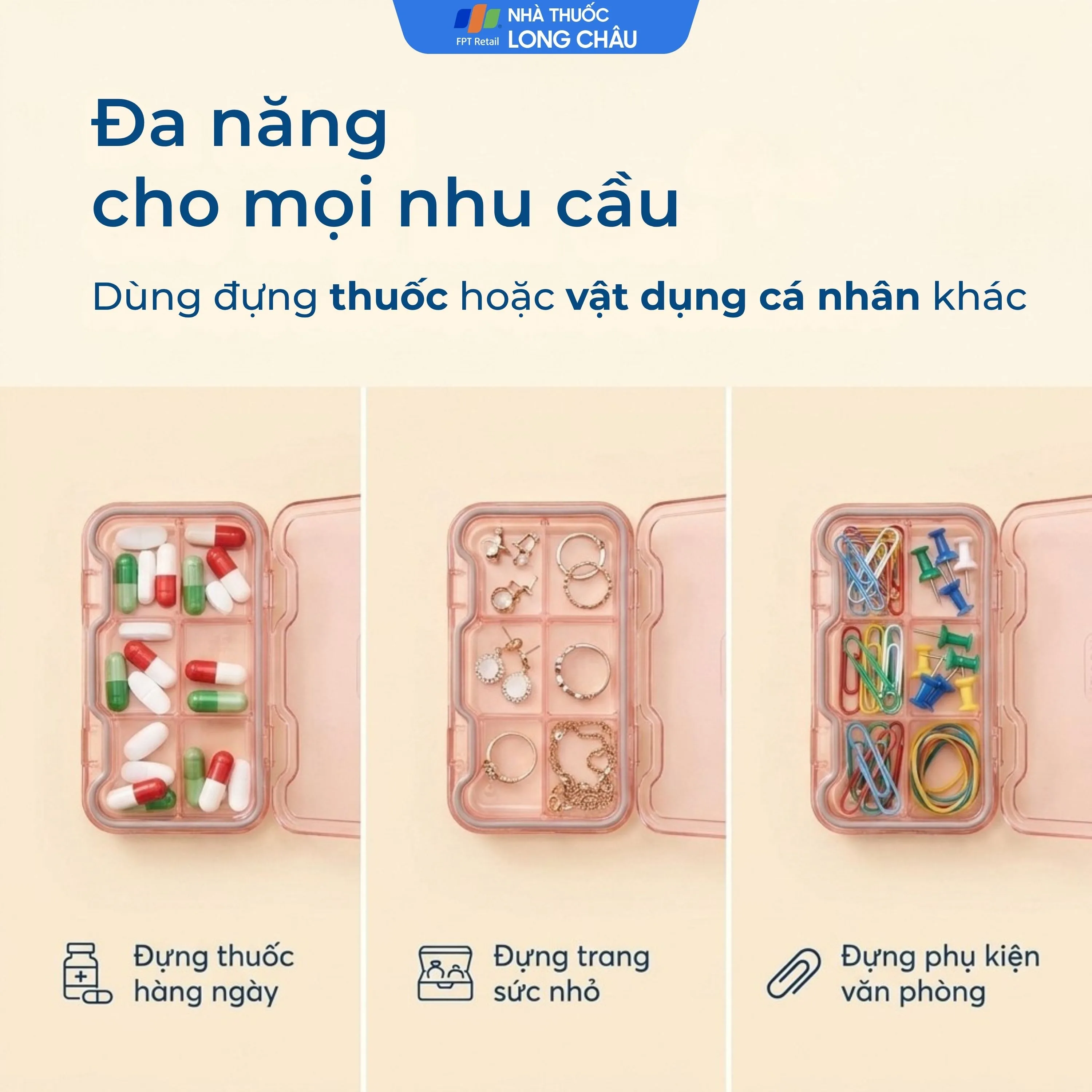 Hình ảnh Hộp phân liều thuốc 6 Ngăn Inochi Okina