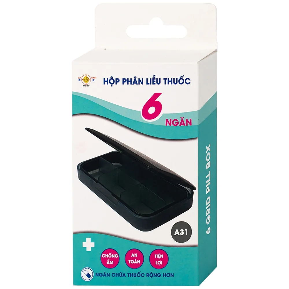 Hình ảnh Hộp phân liều thuốc 6 ngăn A31 Duy Thành màu xanh