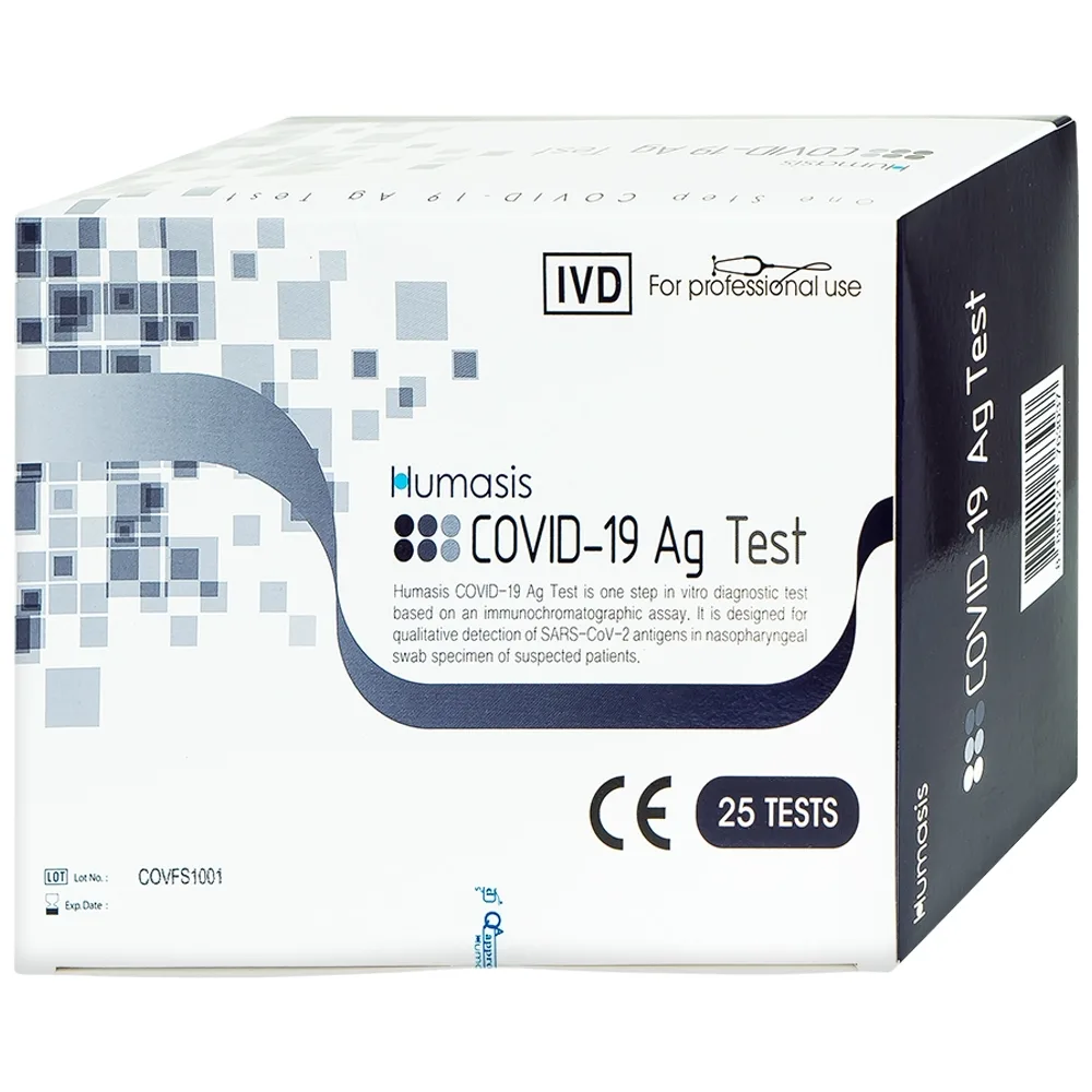 Hình ảnh Bộ kit test nhanh Humasis Covid-19 Ag Test độ nhạy và độ đặc hiệu cao (25 bộ)