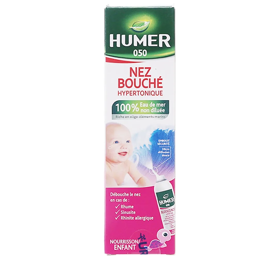 Hình ảnh Dung dịch vệ sinh mũi cho trẻ em Humer 50 Nez Bouche Nourrisson Enfant hỗ trợ loại bỏ các chất nhầy (50ml)