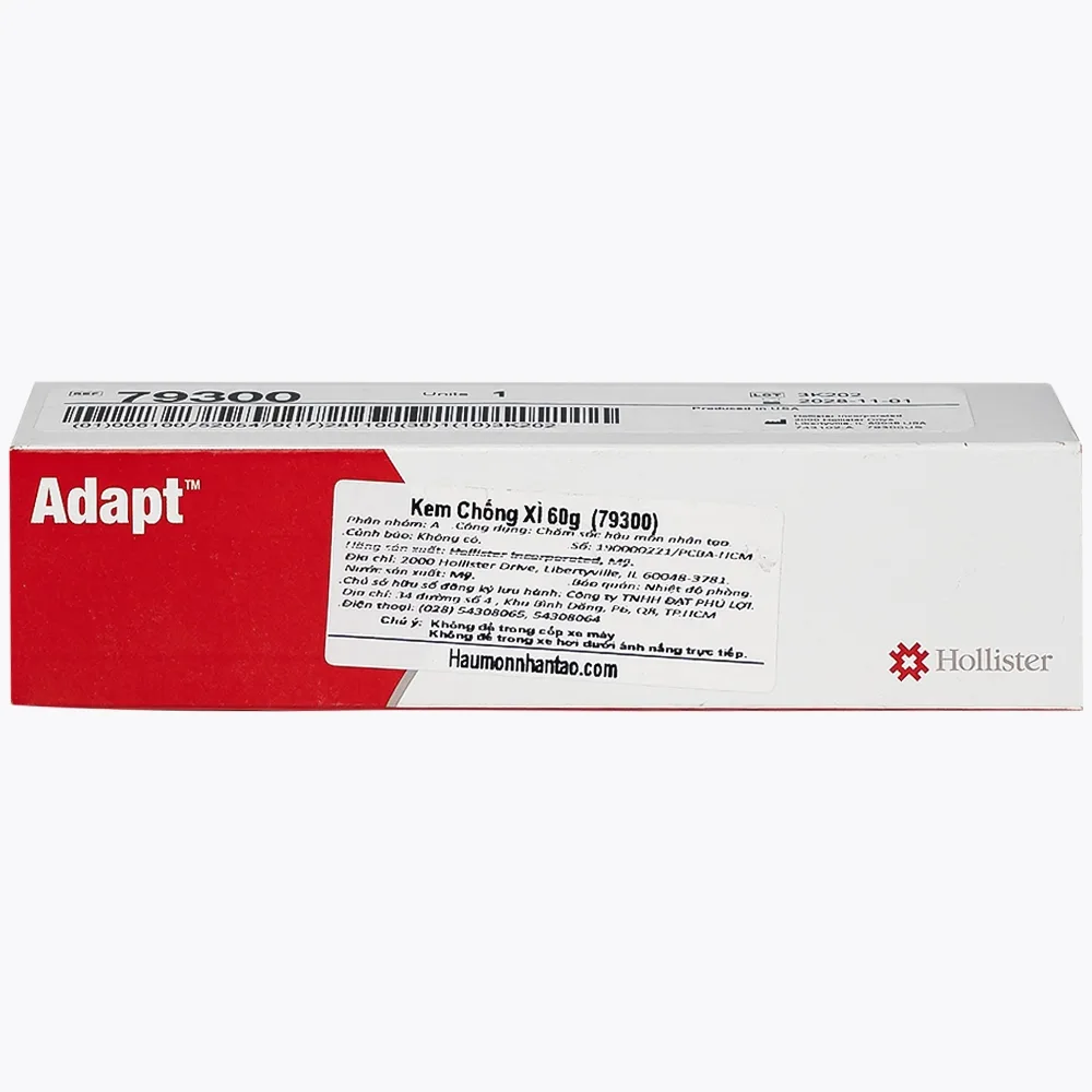 Hình ảnh Kem chống xì Adapt 60g Hollister dùng để chăm sóc hậu môn nhân tạo