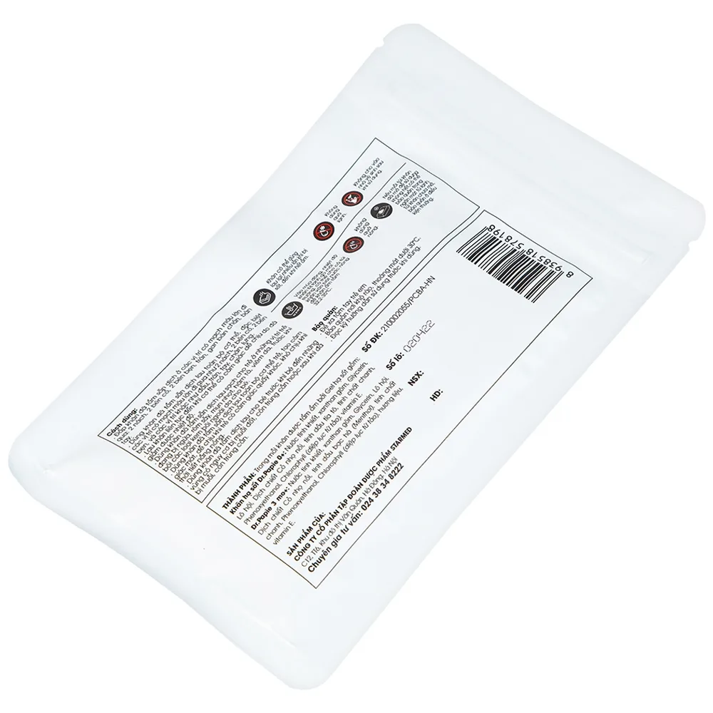 Hình ảnh Khăn hạ sốt Dr.Papie 3M0+ hỗ trợ hạ nhiệt giảm sốt (5 túi x 5 khăn)