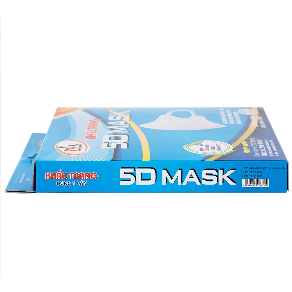 Hình ảnh Khẩu trang 5D Mask Nam Anh lọc khuẩn, mùi và bụi trên 99% (10 cái)