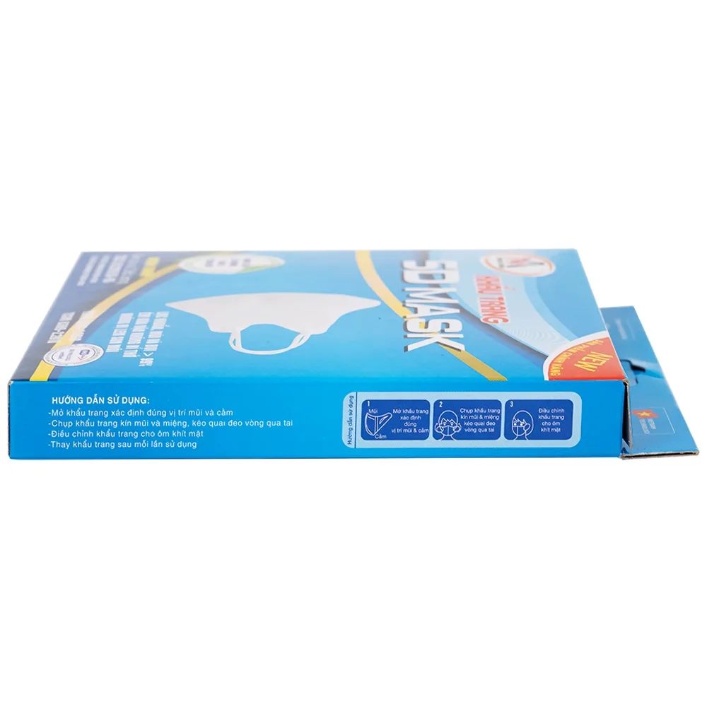 Hình ảnh Khẩu trang 5D Mask Nam Anh lọc khuẩn, mùi và bụi trên 99% (10 cái)