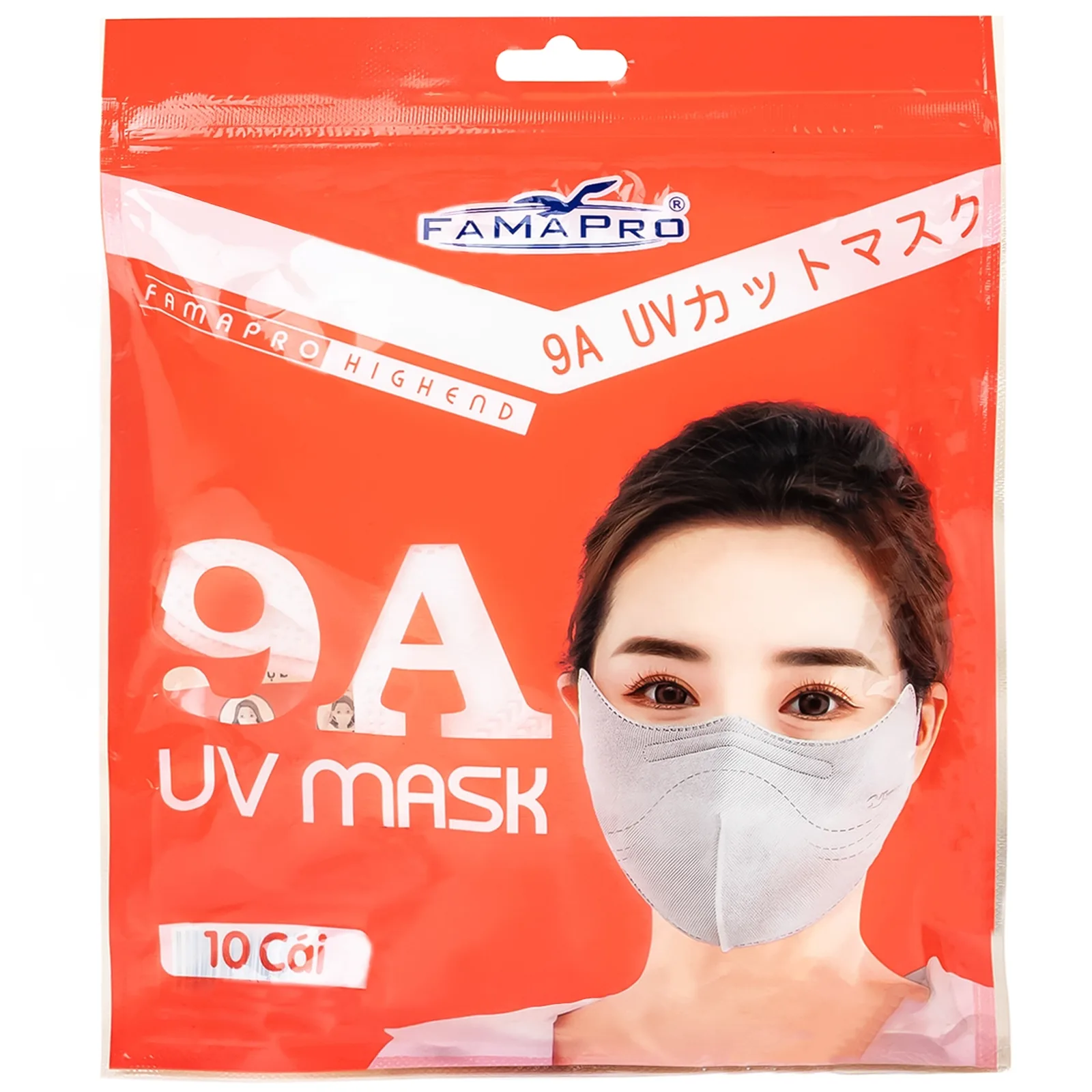 Hình ảnh Khẩu trang 9A UV mask Famapro màu trắng (10 cái) Nam Anh chống nắng, chống tia uv, che phủ mặt cao
