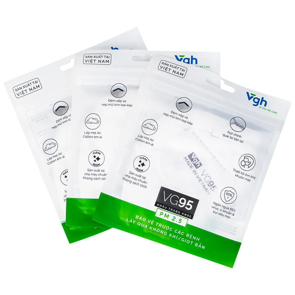 Hình ảnh Khẩu trang 5 lớp VG95 ngăn ngừa dị vật, bụi mịn và siêu mịn