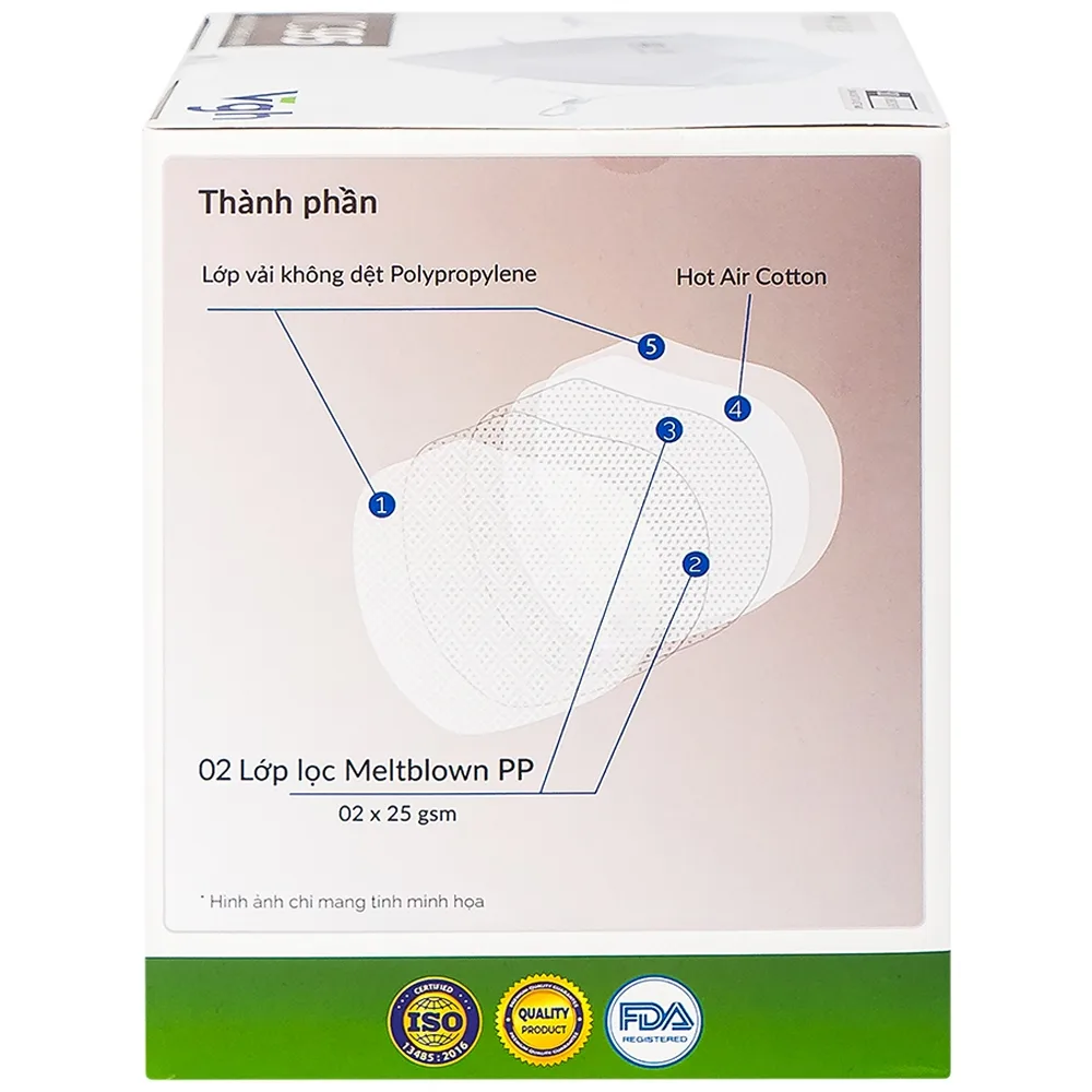 Hình ảnh Khẩu trang 5 lớp VG95 ngăn ngừa dị vật, bụi mịn và siêu mịn