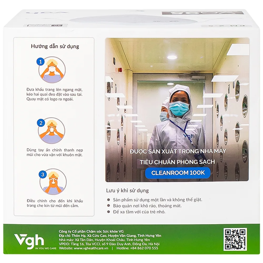 Hình ảnh Khẩu trang 5 lớp VG95 ngăn ngừa dị vật, bụi mịn và siêu mịn