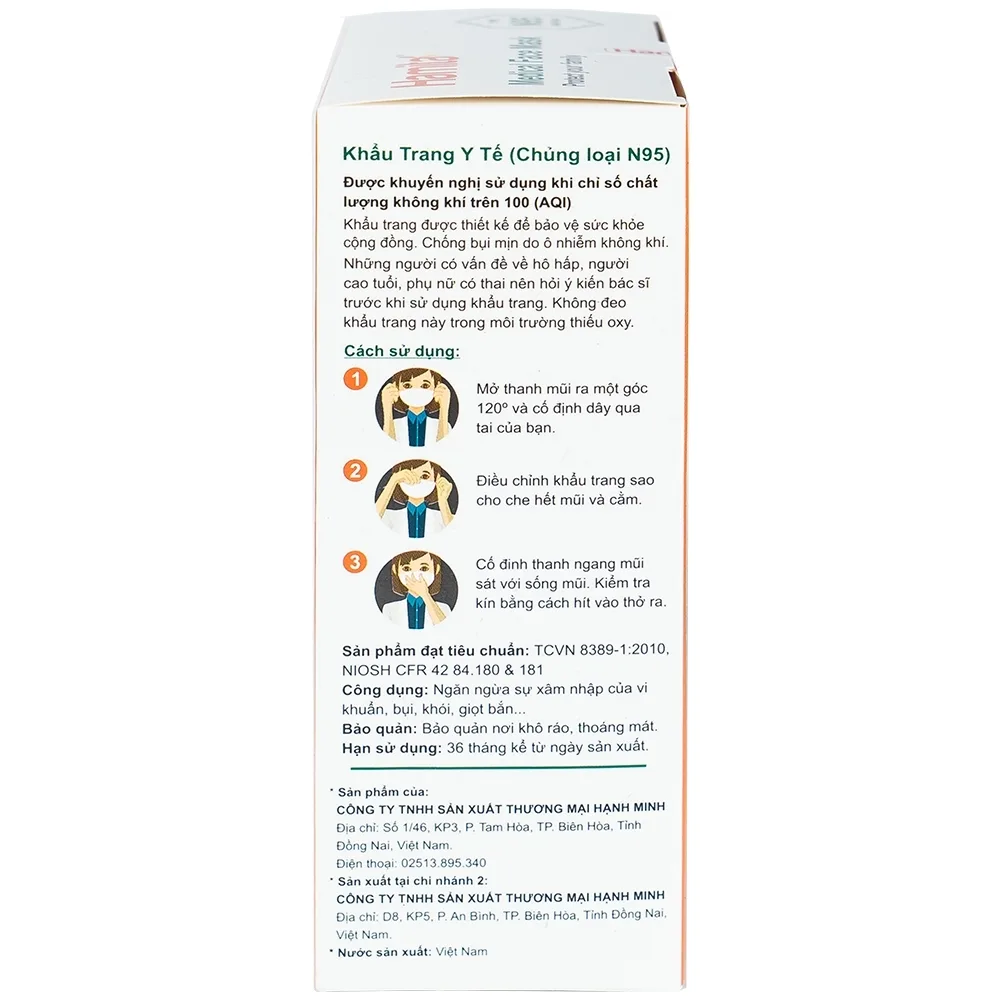 Hình ảnh Khẩu trang N95 Hamita ngăn bụi, kháng khuẩn (10 cái)