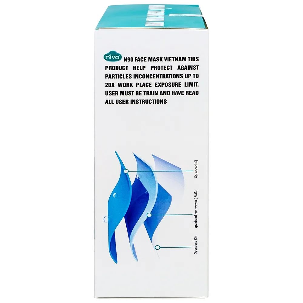 Hình ảnh Khẩu trang Niva N90 3 lớp phòng ngừa bệnh lây nhiễm qua đường hô hấp (10 cái)