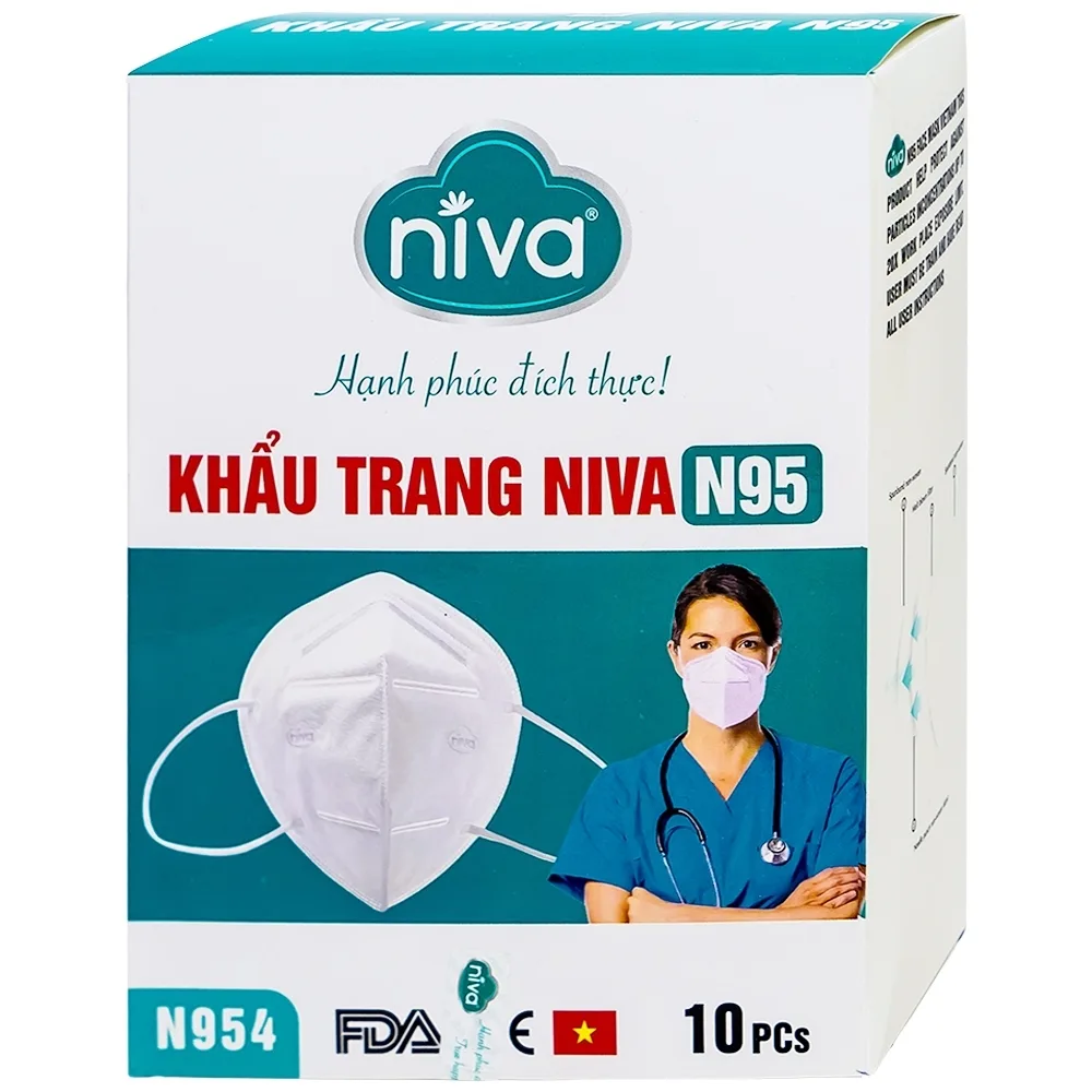 Hình ảnh Khẩu trang Niva N95 hỗ trợ ngăn bụi và vi khuẩn (10 cái)