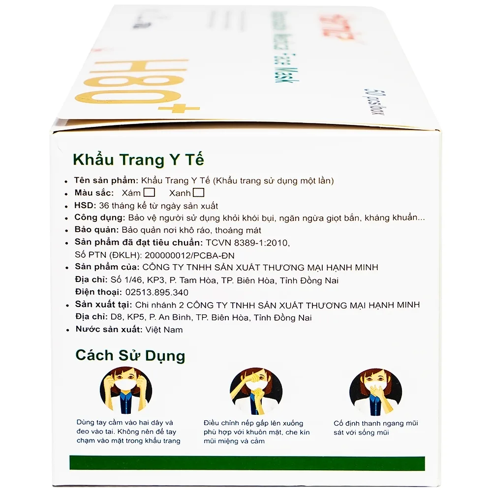 Hình ảnh Khẩu trang than hoạt tính Hamita H80+ 4 lớp hỗ trợ ngăn khói, bụi, kháng khuẩn (50 cái)