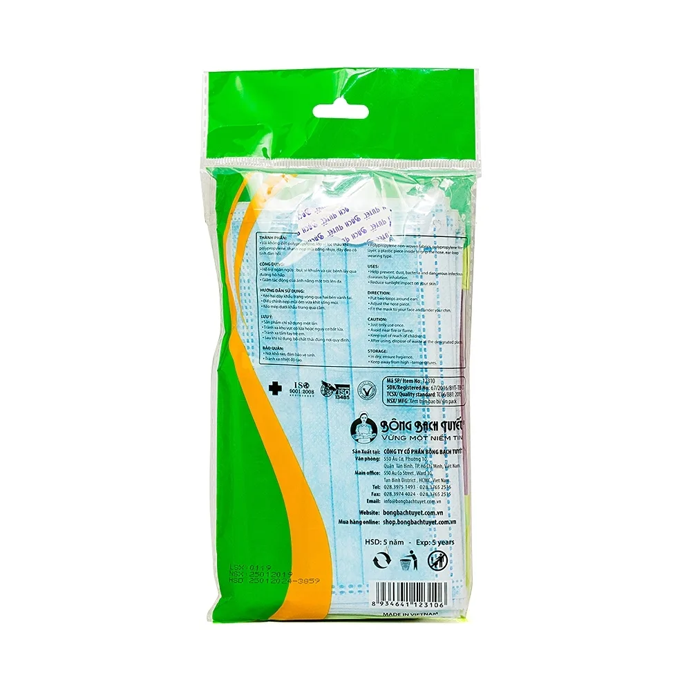 Hình ảnh Khẩu trang y tế Meriday 3 lớp hỗ trợ ngăn khói, bụi, kháng khuẩn (10 cái)