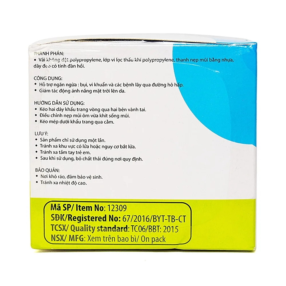 Hình ảnh Khẩu trang y tế Meriday 3 lớp hỗ trợ ngăn khói, bụi, kháng khuẩn (50 cái)