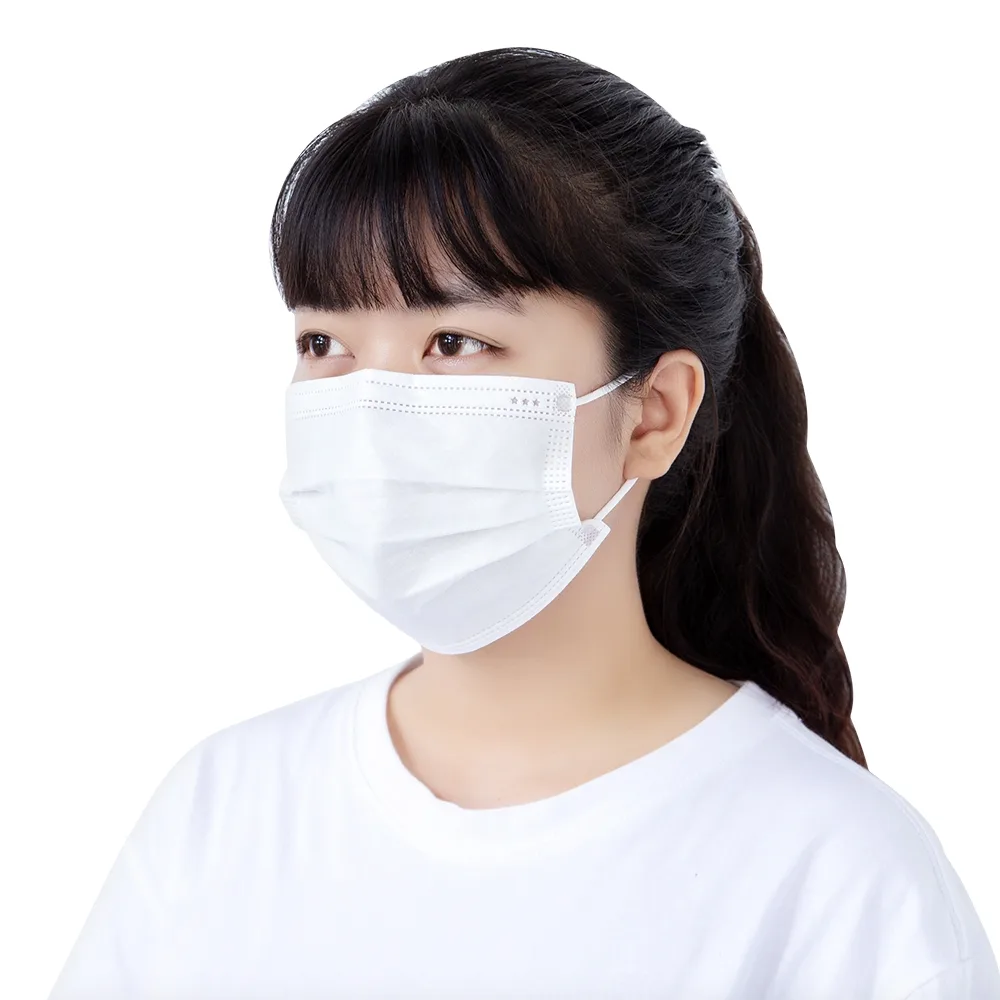 Hình ảnh Khẩu trang y tế KJ Mask màu trắng 4 lớp hỗ trợ ngăn khói, bụi, kháng khuẩn (50 cái)