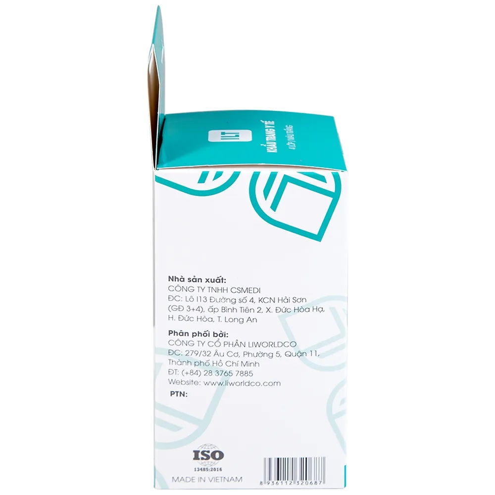 Hình ảnh Khẩu trang y tế Liworldco màu trắng 4 lớp hỗ trợ ngăn khói, bụi, kháng khuẩn (5 gói x 10 cái)