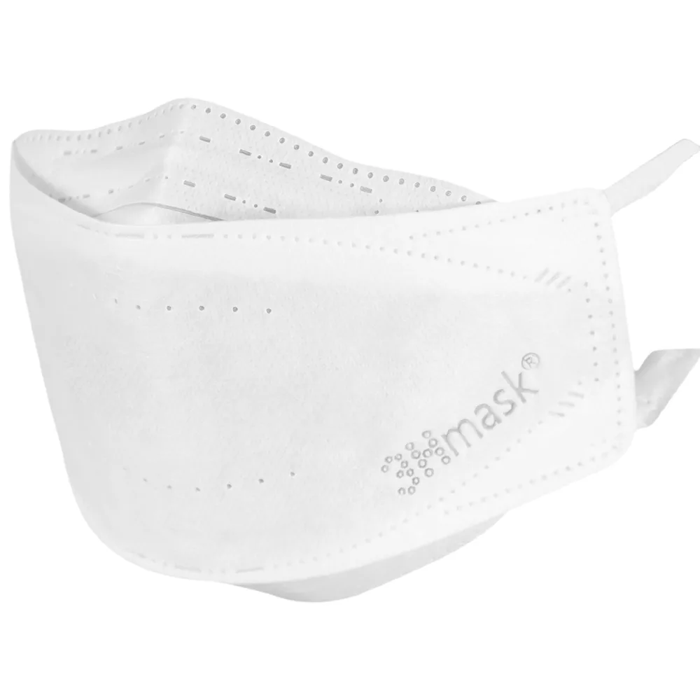 Hình ảnh Khẩu trang y tế cao cấp 3Hmask 4D Vĩnh Tiến màu trắng hỗ trợ ngăn khói, bụi, kháng khuẩn (20 cái)