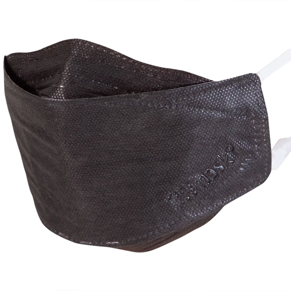 Hình ảnh Khẩu trang y tế cao cấp 3Hmask Vĩnh Tiến 4D màu đen hỗ trợ ngăn khói, bụi, kháng khuẩn (20 cái)