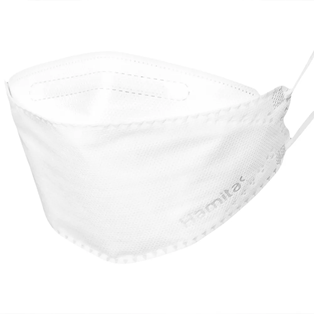 Hình ảnh Khẩu trang y tế Hamita Advanced 4D Mask màu trắng hỗ trợ ngăn khói, bụi, kháng khuẩn (5 cái)