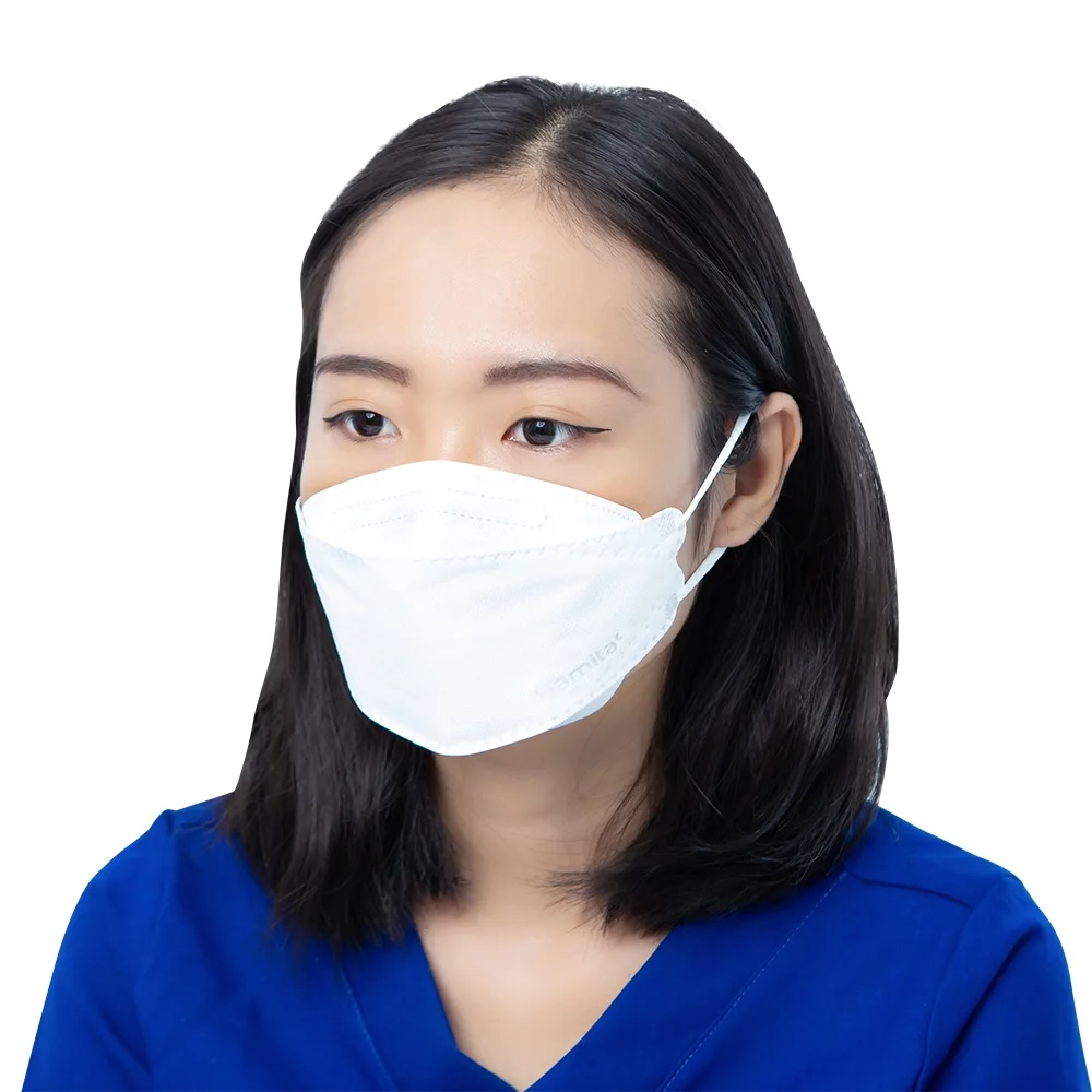 Hình ảnh Khẩu trang y tế Hamita Advanced 4D Mask màu trắng hỗ trợ ngăn khói, bụi, kháng khuẩn (5 cái)