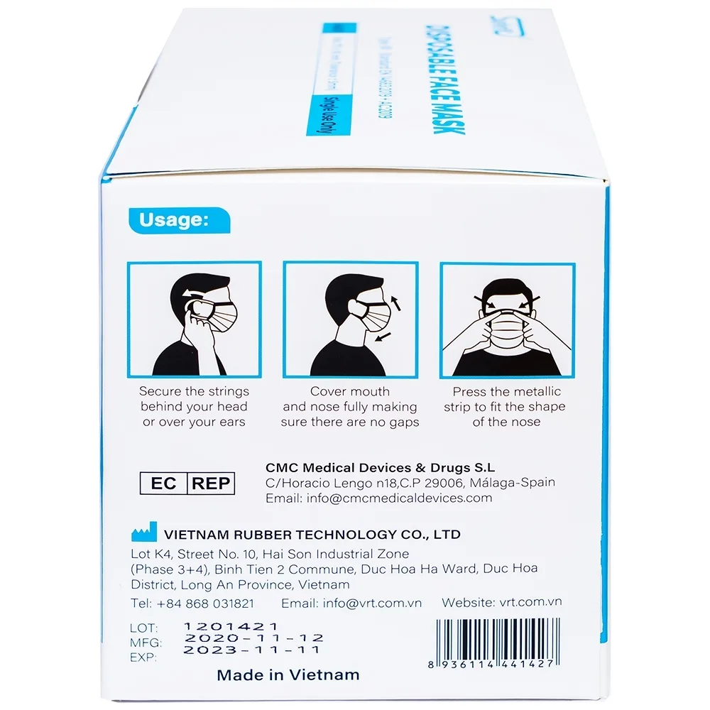 Hình ảnh Khẩu trang y tế Safefit màu xanh 4 lớp hỗ trợ ngăn khói, bụi, kháng khuẩn (50 cái)