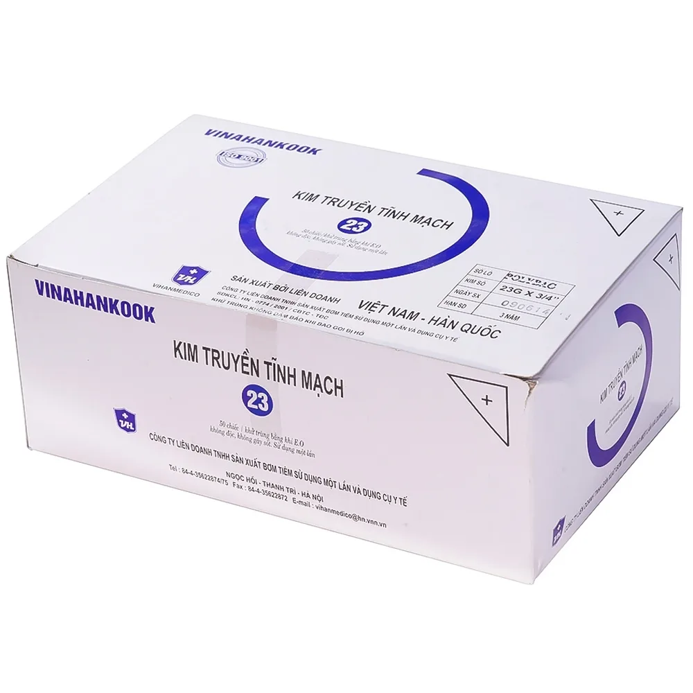 Hình ảnh Kim truyền tĩnh mạch cánh bướm 23 Vinahankook giúp cho kim không bị dịch chuyển (50 cây)
