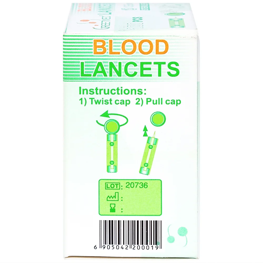 Hình ảnh Kim lấy máu Blood Lancets Greetmed dùng cho máy đo đường huyết (100 cái)