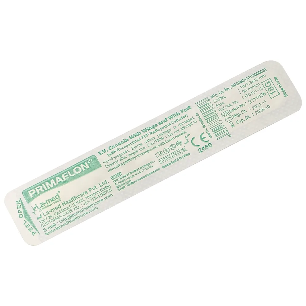 Hình ảnh Kim luồn 18g Primaflon Lamed dễ dàng tiêm xuyên qua da và thành mạch (1 cây)