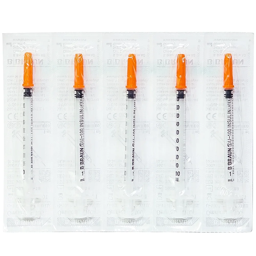 Hình ảnh Kim tiêm tiểu đường B.Braun Omnican 1ml/100 I.U màu cam dùng cho người tiểu đường (100 cái)