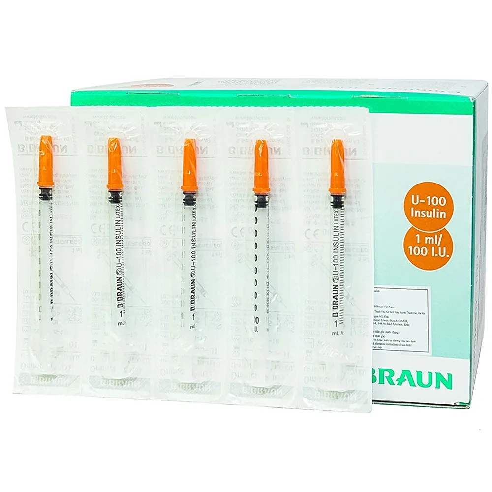 Hình ảnh Kim tiêm tiểu đường B.Braun Omnican 1ml/100 I.U màu cam dùng cho người tiểu đường (100 cái)