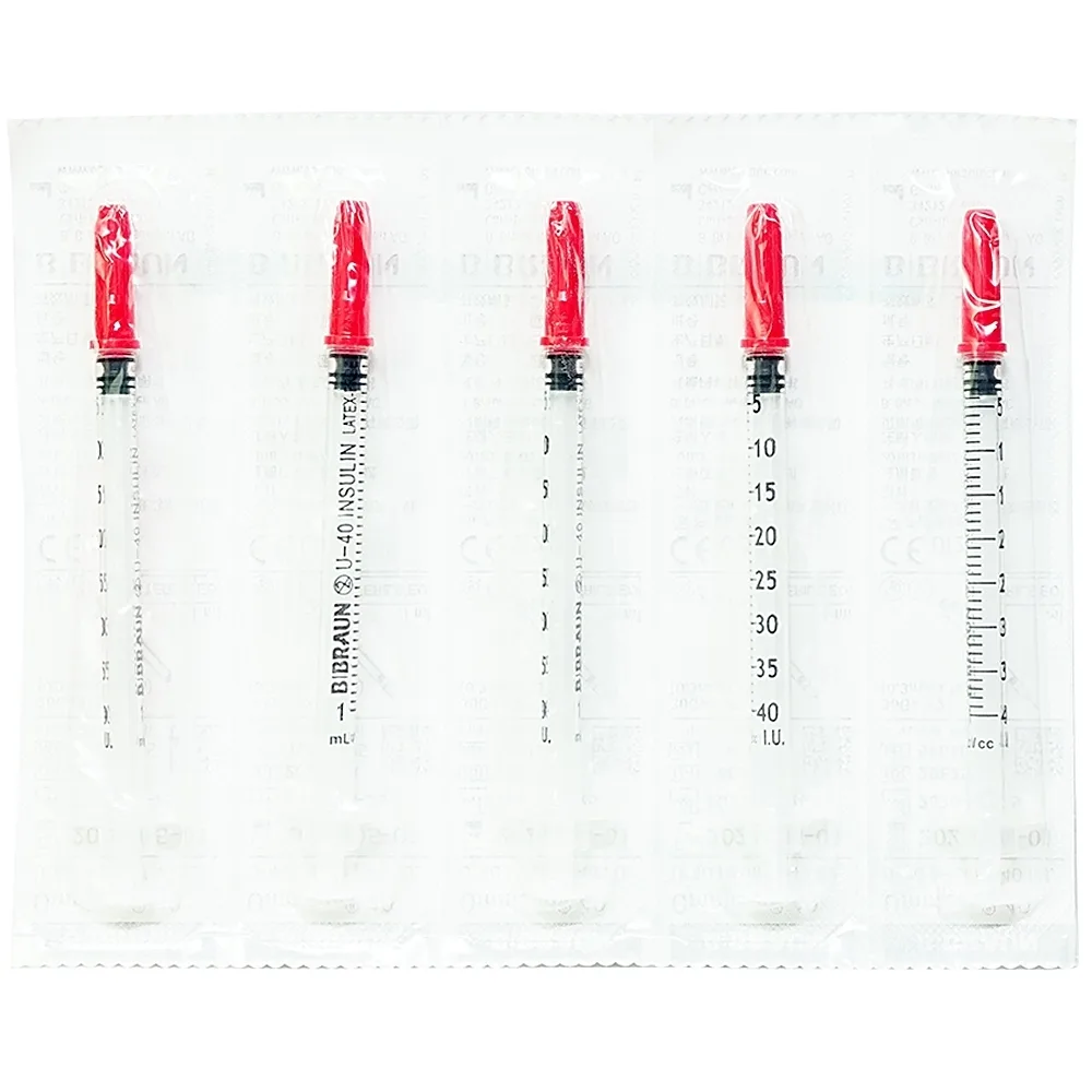 Hình ảnh Kim tiêm tiểu đường B.Braun Omnican 1ml/40 I.U màu đỏ dùng cho người tiểu đường (100 cái)